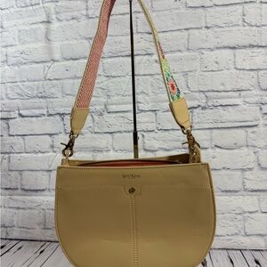 Spartina 449 Tan Shoulder Bag Clutch Removable Strap